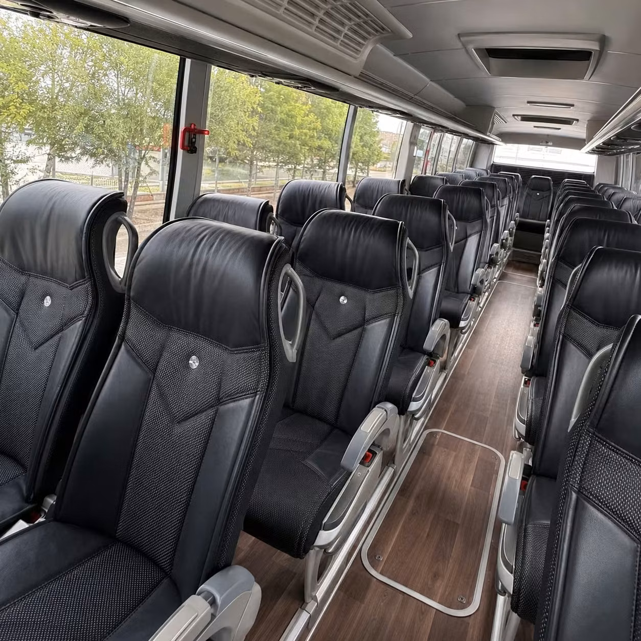56 passenger charter bus inside